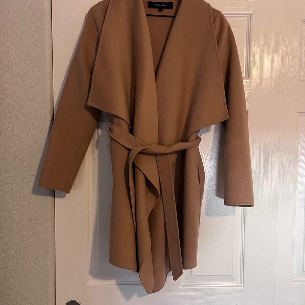 Cole Haan Tan Belted Coat